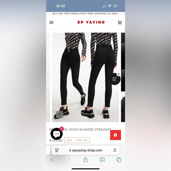 EP Yaying Designer Chinese Black High Waisted Straight Skinny Jeans 3 160/68A - Picture 5 of 11